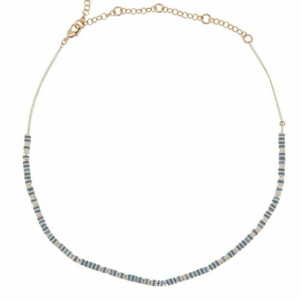 Nordstrom Melrose and Market Gold-tone sliced disc choker Blue NWT 45 Clay Disc